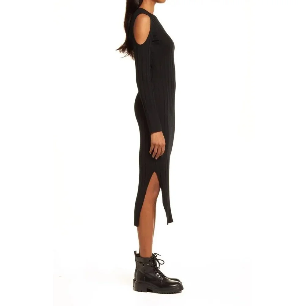 AllSaints Daina Cold Shoulder Merino Wool Sweater Dress - Picture 2 of 10
